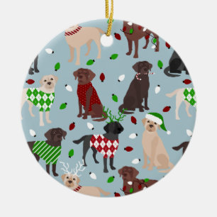 Weihnachts Labrador Retriever Keramik Ornament