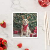 Weihnachts-Labrador Retriever mit Antlern Serviette (Beispiel)