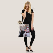 Weihnachts-Labrador Retriever mit Schneemann Tasche (Am Model)