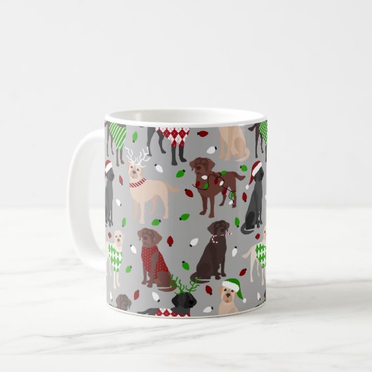 Weihnachts Labrador Retriever Tasse (Vorderseite Links)