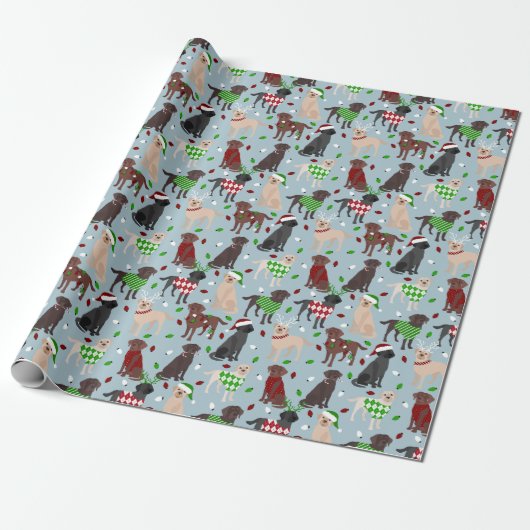Weihnachts-Labrador Retriever-Wrapping-Papier Geschenkpapier (Ungerollt)