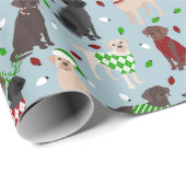 Weihnachts-Labrador Retriever-Wrapping-Papier Geschenkpapier (Rolleneckpunkt)