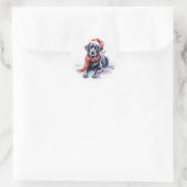 Weihnachts-Labrador-Rundsticker Runder Aufkleber (Tasche)