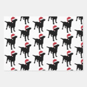 Weihnachts-Labrador-Schwarzer Hund in Weihnachtsma Geschenkpapier Set (Vorderseite)