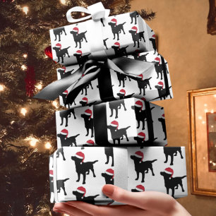 Weihnachts-Labrador-Schwarzer Hund in Weihnachtsma Geschenkpapier Set