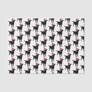 Weihnachts-Labrador-Schwarzer Hund in Weihnachtsma Seidenpapier