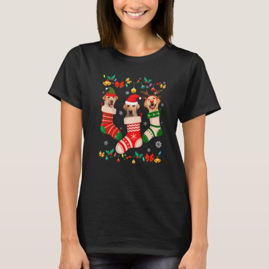 Weihnachts Labrador Sock Xmas Rentier Santa ELF Do T-Shirt (Vorderseite)