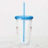 Weihnachts-Lächeln Rentier-Gesicht Acryltrinkbecher (Rechts)