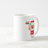 Weihnachts-Lächeln Rentier-Gesicht Kaffeetasse (VorderseiteRechts)