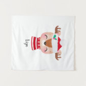 Weihnachts-Lächeln Rentier-Gesicht Wandteppich (Vorderseite (Horizontal))