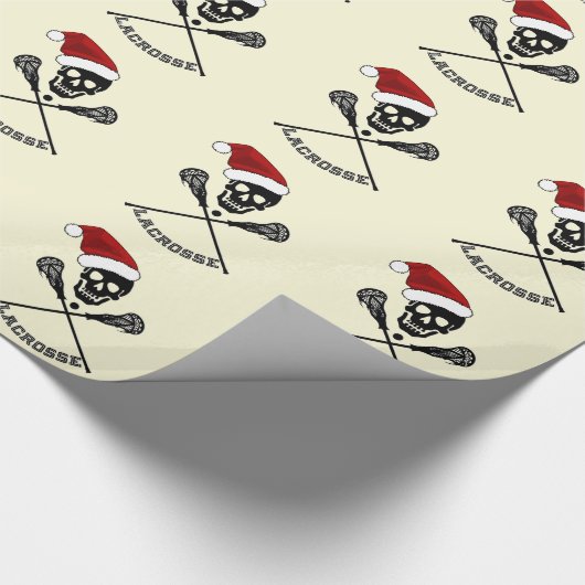 Weihnachts-Lacrosse-Schläger Geschenkpapier (Ecke)