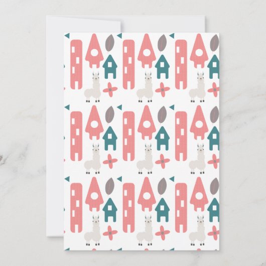 Weihnachts Lama Baby Duschkabine Wreath Joy Bundle Einladung (Rückseite)