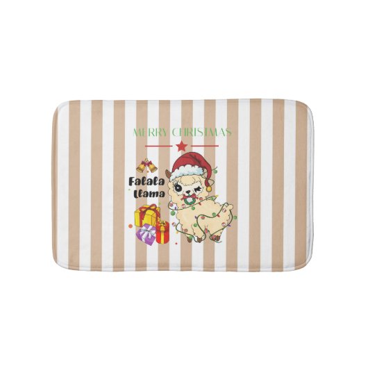 Weihnachts-Lama-Badematte Badematte (Vorderseite)