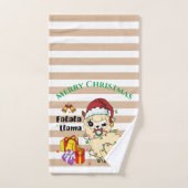 Weihnachts-Lama-Badetuch-Set Badhandtuch Set (Handtuch)