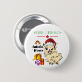 Weihnachts-Lama-Button Button (Vorne & Hinten)