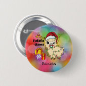 Weihnachts-Lama-Button Button (Vorne & Hinten)