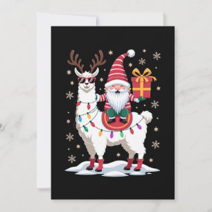 Weihnachts-Lama-Gnom-Santa-Lichter-Rentier-Xmas Einladung