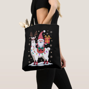 Weihnachts-Lama-Gnom-Santa-Lichter-Rentier-Xmas Tasche