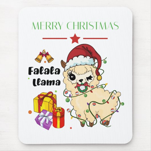 Weihnachts-Lama-Mauspad Mousepad (Vorne)