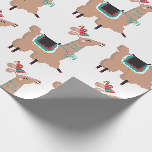 Weihnachts-Lama-Packpapier Geschenkpapier (Ecke)