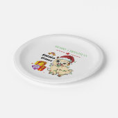 Weihnachts-Lama-Paper-Teller Pappteller (Schrägansicht)