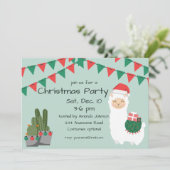 Weihnachts-Lama-Party Einladung (Stehend Vorderseite)