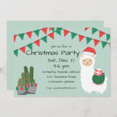 Weihnachts-Lama-Party Einladung (Vorne/Hinten)