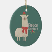 Weihnachts-Lama-Pun: Fleece Navidad Keramik Ornament (Rechts)