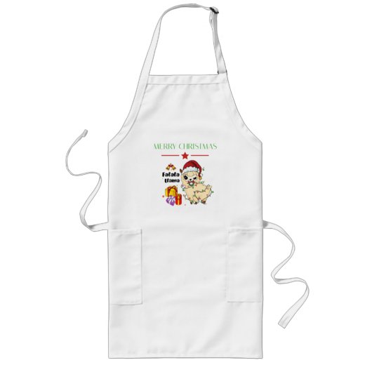 Weihnachts-Lama-Schürze Lange Schürze (Vorne)