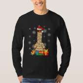 Weihnachts Lama Tree Lights Llama Weihnachtsmannmü T-Shirt (Vorderseite)