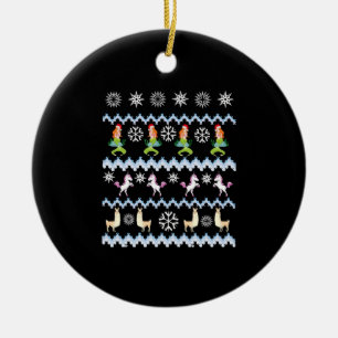Weihnachts-Lama, Weihnachts-Einhorn, Meerjungfrau Keramik Ornament