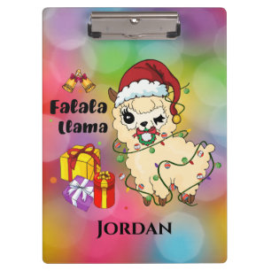 Weihnachts-Lama-Zwischenablage Klemmbrett