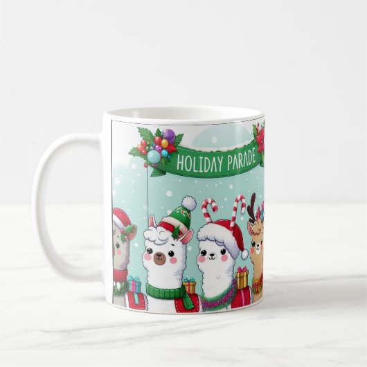 Weihnachts-Lamas Kaffeetasse (Links)