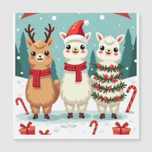 Weihnachts-Lamas-Parade  Magnetkarte