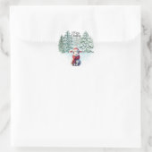 Weihnachts-Lamm-Aufkleber Runder Aufkleber (Tasche)