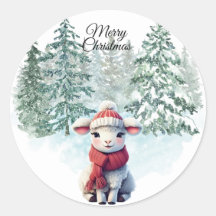 Weihnachts-Lamm-Aufkleber