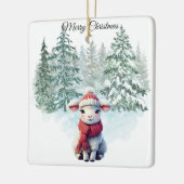 Weihnachts-Lamm-Schmuck Keramikornament (Links)