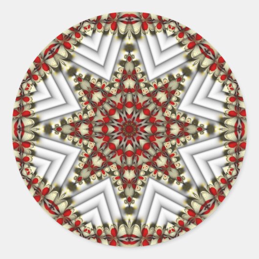 Weihnachts-Länderpatchwork Runder Aufkleber (Vorderseite)