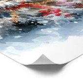 Weihnachts-Landschaft-Kunst-Poster Poster (Ecke)