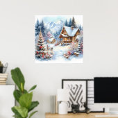 Weihnachts-Landschaft-Kunst-Poster Poster (Heimbüro)