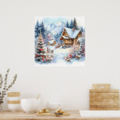 Weihnachts-Landschaft-Kunst-Poster Poster (Küche)