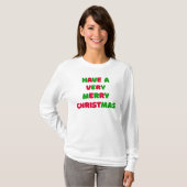 Weihnachts Langarm T-Shirt für Damen (Vorne ganz)
