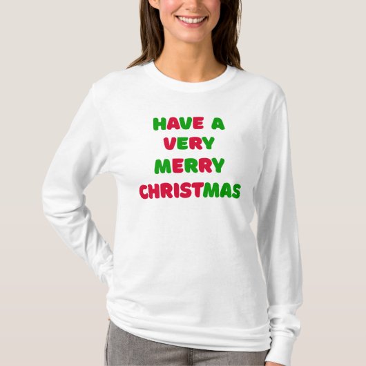 Weihnachts Langarm T-Shirt für Damen (Vorderseite)