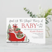 Weihnachts-Last Up Sleigh Winter Baby Dusche Einladung (Stehend Vorderseite)