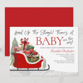 Weihnachts-Last Up Sleigh Winter Baby Dusche Einladung (Vorne/Hinten)