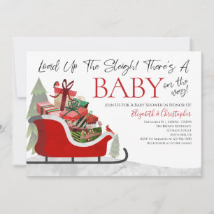 Weihnachts-Last Up Sleigh Winter Baby Dusche Einladung
