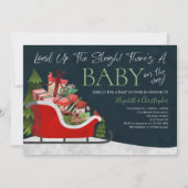 Weihnachts-Last Up Sleigh Winter Baby Dusche Einladung (Vorderseite)