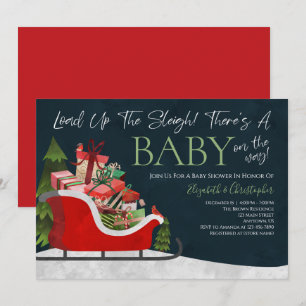 Weihnachts-Last Up Sleigh Winter Baby Dusche Einladung