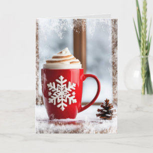 Weihnachts-Latte im Fenster Feiertagskarte
