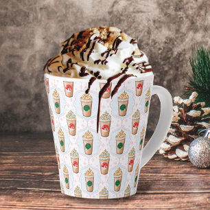Weihnachts-Latte-Ogee-Schneemuster  Milchtasse